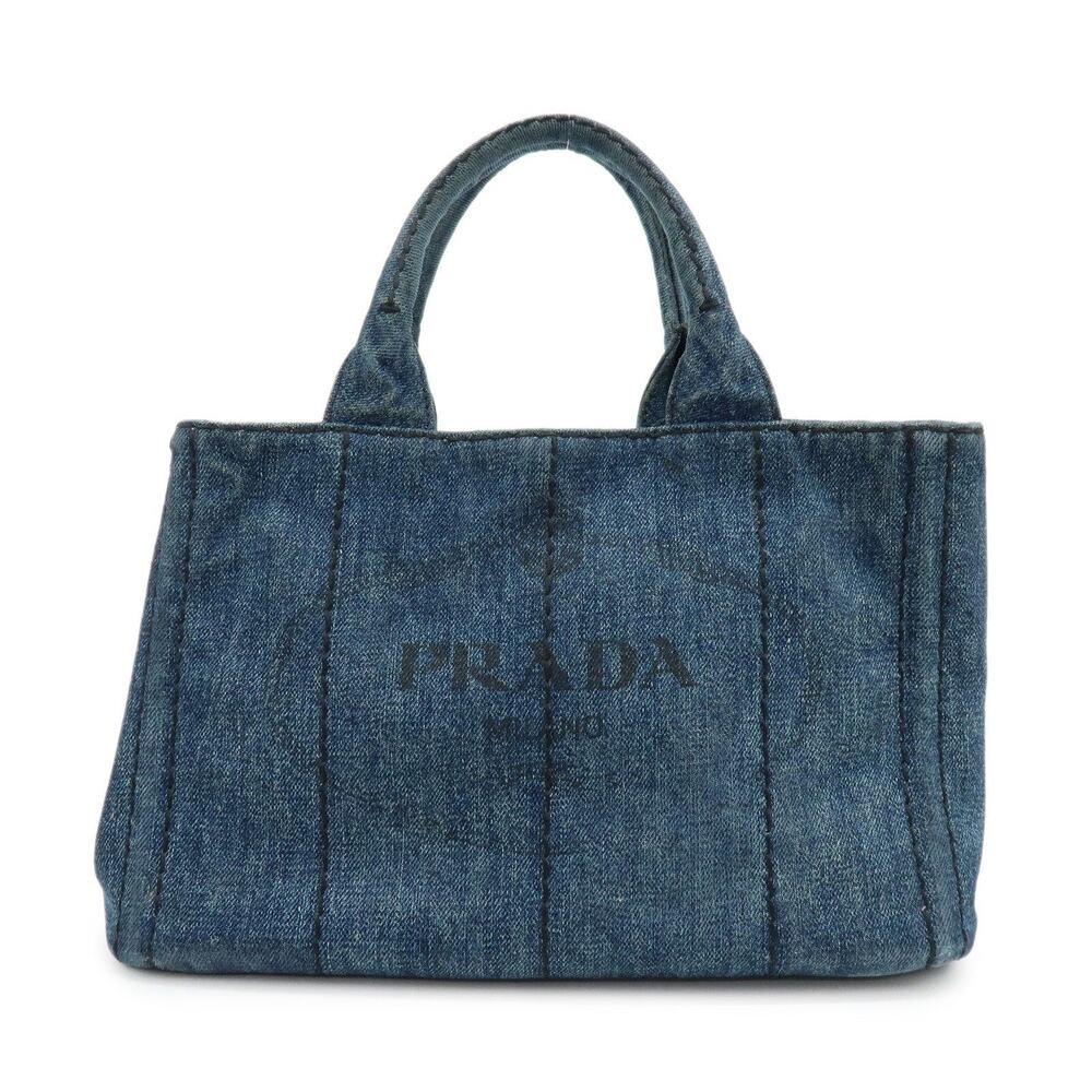 Prada Denim Canapa Mini Tote Blue